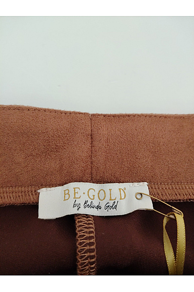 Belinda Gold Hnědé elegantní úpletové kalhoty s vysokým pasem Vel. DE 44 | Belinda Gold | obrázek 5