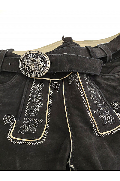 Pánské kožené kraťasy s páskem vintage Vel. DE 48 | Unimoda | obrázek 4