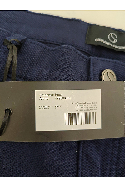 GENTLEMEN SELECTION Pánské bavlněné chino kalhoty modré rovné Velikost DE 52 | GENTLEMEN SELECTION | obrázek 5