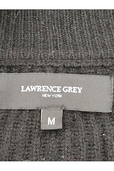 LAWRENCE GREY Černý vlněný žebrovaný pánský cardigan na zip se stojáčkem Velikost US M | LAWRENCE GREY | obrázek 6