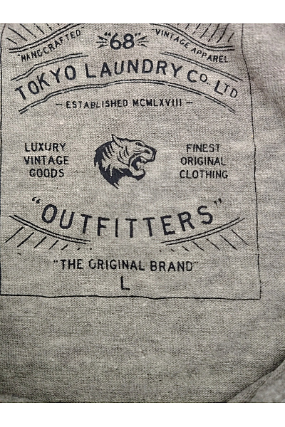 TOKYO LAUNDRY Pánské šedé bavlněné tričko s dlouhým rukávem a nápisem Vel. L | TOKYO LAUNDRY | obrázek 8