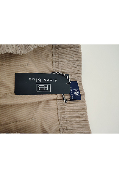 fiora blue Béžové manšestrové kalhoty s kapsami a pružným pasem Vel. DE 36 | fiora blue | obrázek 4