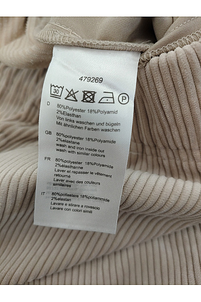 fiora blue Béžové manšestrové kalhoty s kapsami a pružným pasem Vel. DE 36 | fiora blue | obrázek 6