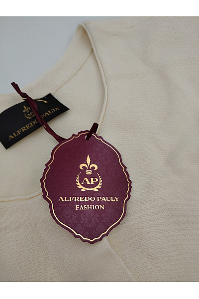 Alfredo Pauly Béžový elegantní propínací kardigan s perličkami Velikost DE 46 | Alfredo Pauly | obrázek 6
