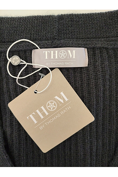 THOM By Thomas Rath Černý pletený kardigan do véčka na knoflíky Velikost DE 46 | THOM By Thomas Rath | obrázek 4