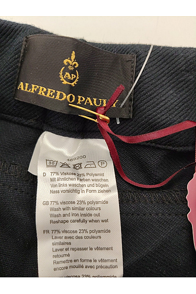 Alfredo Pauly Černé elegantní kalhoty s vysokým pasem a knoflíky Velikost DE 40 | Alfredo Pauly | obrázek 7