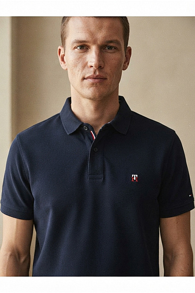 TOMMY HILFIGER Pánské Bavlněné Polo Tričko S Krátkým Rukávem černé Vel. US XL