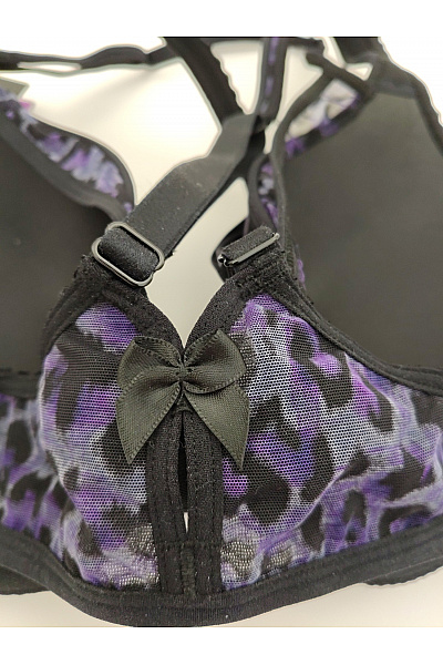 Marlies Dekkers Fialová leopardí kosticová podprsenka s překříženými zády Vel. EU 85C | Marlies Dekkers | obrázek 4