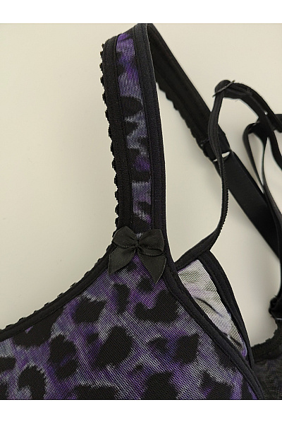 Marlies Dekkers Fialová leopardí kosticová podprsenka s překříženými zády Vel. EU 85C | Marlies Dekkers | obrázek 6