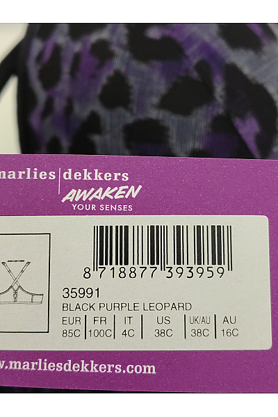 Marlies Dekkers Fialová leopardí kosticová podprsenka s překříženými zády Vel. EU 85C | Marlies Dekkers | obrázek 8
