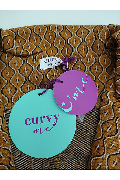curvy me Dámské hnědé vzorované sako jednořadé Vel. 42 | curvy me | obrázek 4