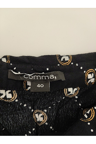 COMMA Černobílá halenka s dlouhým rukávem a vzorem Velikost EU 40 | COMMA | obrázek 5