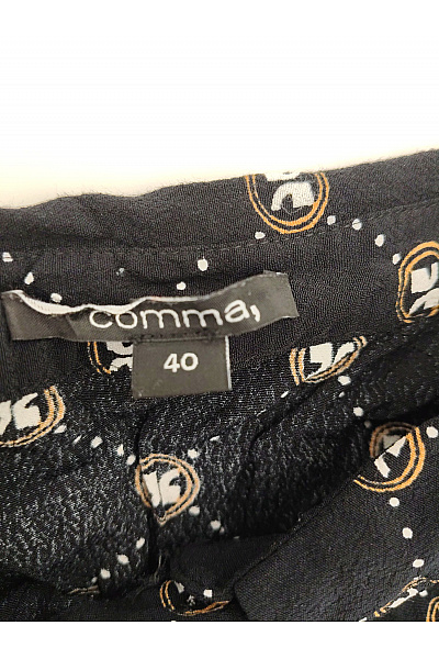 COMMA Černobílá halenka s dlouhým rukávem a vzorem Velikost EU 40 | COMMA | obrázek 6