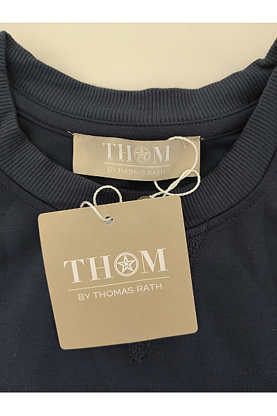 THOM By Thomas Rath Dámské modré basic tričko s dlouhým rukávem a kulatým výstřihem Vel. DE 38 | THOM By Thomas Rath | obrázek 4