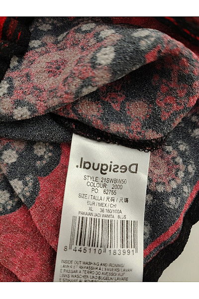 DESIGUAL Černá dámská halenka s krátkým rukávem a etno vzorem Velikost XL | DESIGUAL | obrázek 6