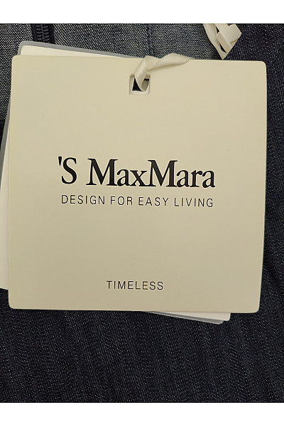 Max Mara Modré bavlněné midi šaty bez rukávů do áčka Velikost 32 | Max Mara | obrázek 5