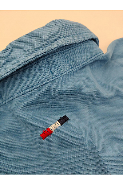 Geographical Norway Modré bavlněné polo tričko s krátkým rukávem a výšivkou Velikost M | Geographical Norway | obrázek 4