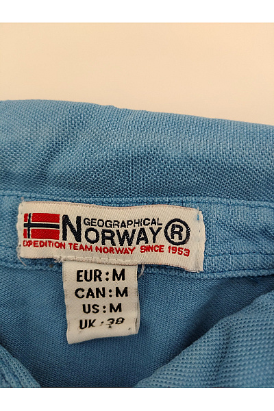 Geographical Norway Modré bavlněné polo tričko s krátkým rukávem a výšivkou Velikost M | Geographical Norway | obrázek 7