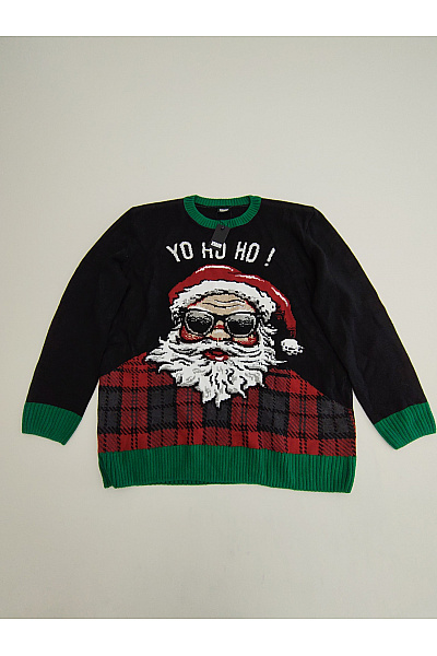 URBAN CLASSICS Černý vánoční pulovr s motivem Santa Clause Velikost 4XL | URBAN CLASSICS | obrázek 2