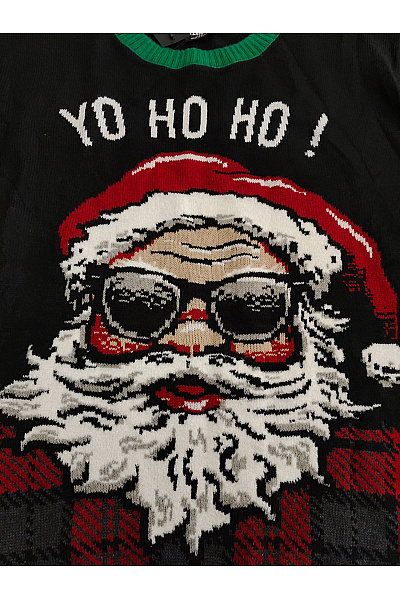 URBAN CLASSICS Černý vánoční pulovr s motivem Santa Clause Velikost 4XL | URBAN CLASSICS | obrázek 4