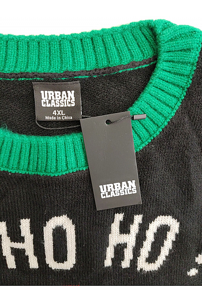 URBAN CLASSICS Černý vánoční pulovr s motivem Santa Clause Velikost 4XL | URBAN CLASSICS | obrázek 5