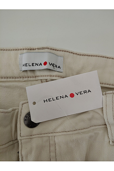 HELENA VERA Béžové bavlněné džíny rovné s kapsami Velikost DE 50 | HELENA VERA | obrázek 6