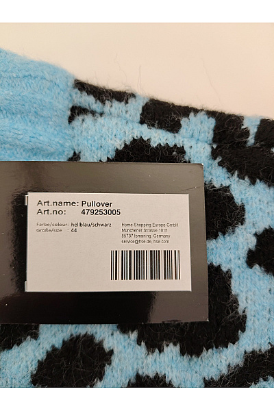 MALONE SOULIERS Modrý vzorovaný pletený pulovr s leopardím vzorem Velikost DE 44 | MALONE SOULIERS | obrázek 6