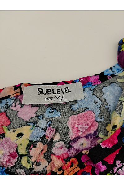 Sublevel Barevné květované letní šaty na ramínka mini Velikost M/L | Sublevel | obrázek 6