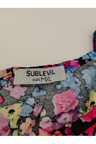 Sublevel Barevné květované letní šaty na ramínka mini Velikost M/L | Sublevel | obrázek 7