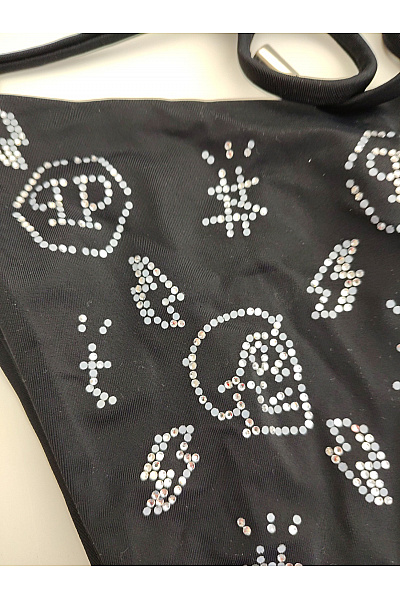 PHILLIP PLEIN Černé dvoudílné bikiny s kamínky na zavazování | PHILLIP PLEIN | obrázek 7