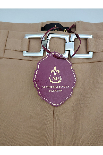 Alfredo Pauly Hnědé elegantní kalhoty s páskem Velikost DE 48 | Alfredo Pauly | obrázek 7