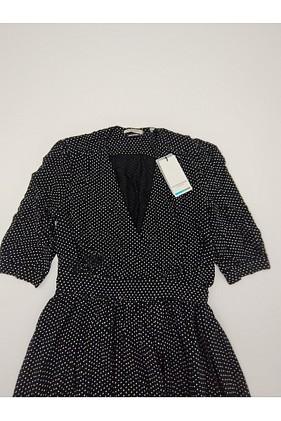 Scotch & Soda Černobílé puntíkované midi zavinovací šaty s páskem Vel. EU 36 | Scotch & Soda | obrázek 4