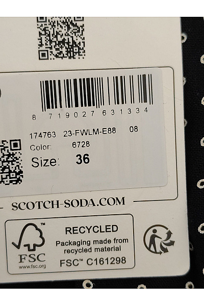 Scotch & Soda Černobílé puntíkované midi zavinovací šaty s páskem Vel. EU 36 | Scotch & Soda | obrázek 6
