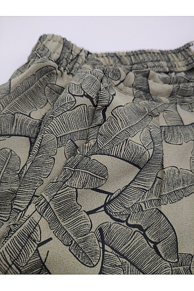 lemon beret Khaki letní kalhoty s listovým vzorem Vel. EU 176 | lemon beret | obrázek 5