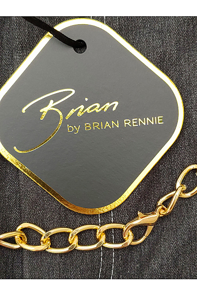 Brian Rennie Černé široké kalhoty s vysokým pasem a řetízkem Velikost DE 42 | Brian Rennie | obrázek 4