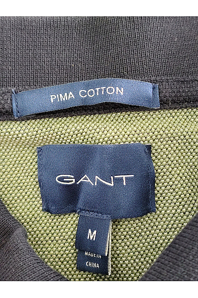 GANT Pánské khaki bavlněné polo tričko s krátkým rukávem Vel. M | GANT | obrázek 5