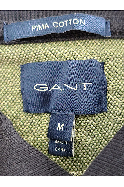 GANT Pánské khaki bavlněné polo tričko s krátkým rukávem Vel. M | GANT | obrázek 6