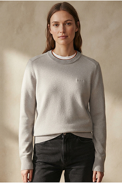 Hugo Boss Šedý Dámský Pletený Pulovr Basic Velikost L