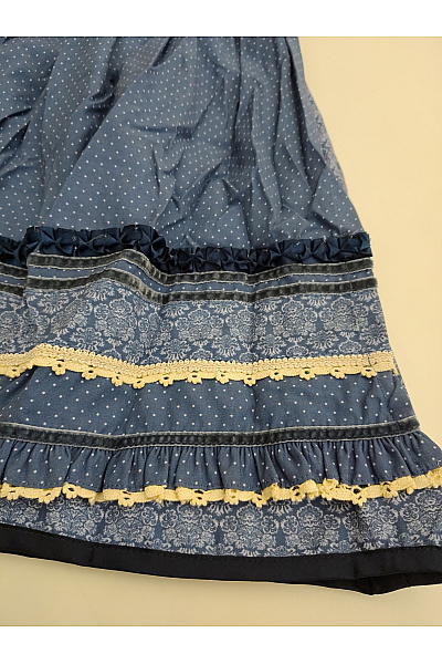 Wrangler Modré bavlněné šaty dirndl s páskem Velikost XS | Wrangler | obrázek 2