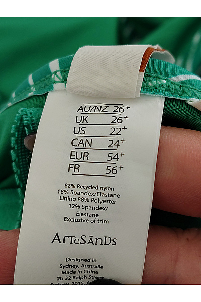 ArtesSands Zelené jednodílné plavky se zipem pruhované pro plnoštíhlé Velikost 54 | ArtesSands | obrázek 10