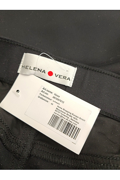 HELENA VERA Černé bavlněné kalhoty s vysokým pasem a kapsami Vel. DE 40 | HELENA VERA | obrázek 4