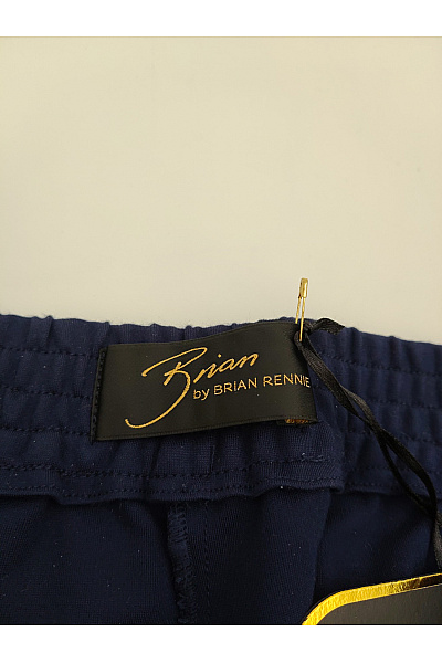 Brian Rennie Modré elegantní kalhoty s vysokým pasem a knoflíky Velikost DE 46 | Brian Rennie | obrázek 3