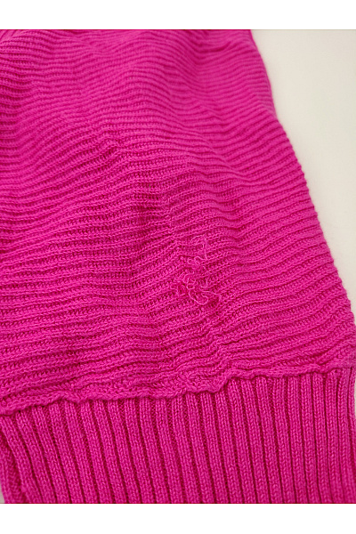 Růžový pletený oversized pulovr s kapucí Vel. IT 48 | Unimoda | obrázek 3