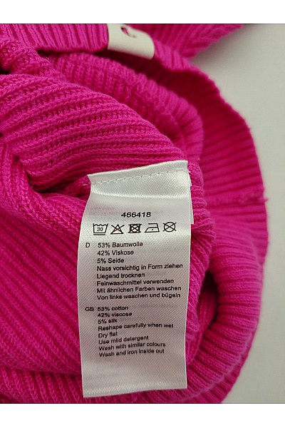 Růžový pletený oversized pulovr s kapucí Vel. IT 48 | Unimoda | obrázek 6