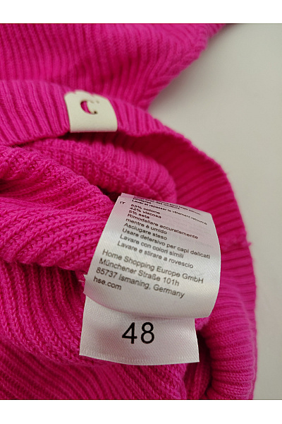 Růžový pletený oversized pulovr s kapucí Vel. IT 48 | Unimoda | obrázek 7