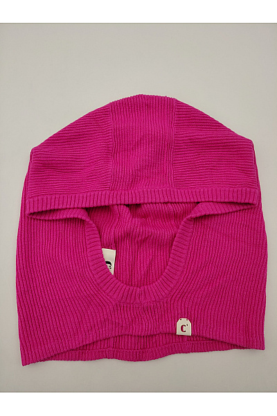 Růžový pletený oversized pulovr s kapucí Vel. IT 48 | Unimoda | obrázek 8
