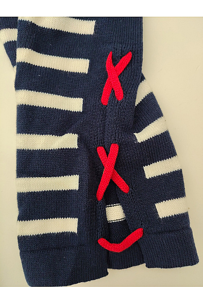 fiora blue Dámský pruhovaný bavlněný pulovr s dlouhým rukávem Velikost DE 42 | fiora blue | obrázek 7