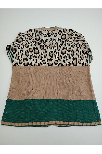 curvy me Barevný pletený kardigan s leopardím vzorem Vel. DE 44 | curvy me | obrázek 6