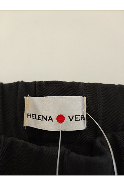 HELENA VERA Dámské černé bavlněné rovné kalhoty s kapsami Velikost DE 24/25 | HELENA VERA | obrázek 3