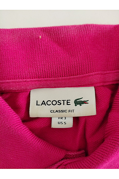 LACOSTE Dámské růžové bavlněné polo tričko s krátkým rukávem Vel. S | LACOSTE | obrázek 6